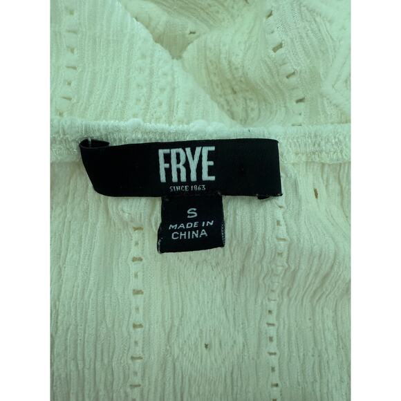 FRYE Women’s Salt Texture Long Sleeve Peasant Blouse in Salt Breeze Size Small - Picture 6 of 8
